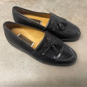Johnston & Murphy Mens Size 8.5 Black Leather Tassel Loafers Shoes
